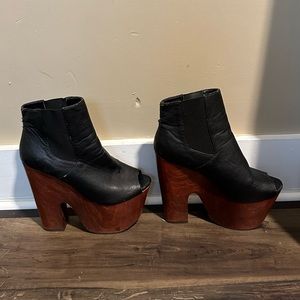 Nasty gal shoe with wood heel